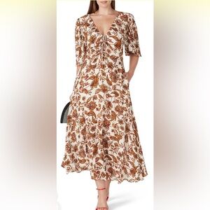 Nicholas Floral Printed Danielle Dress Sz 4 *Flawed*